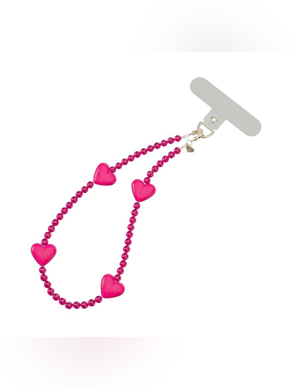 Velvet Caviar Hot Pink Heart Bead Necklace for Kids